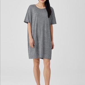 Eileen Fisher Marled Gray Organic Cotton and Hemp Dress - size Large